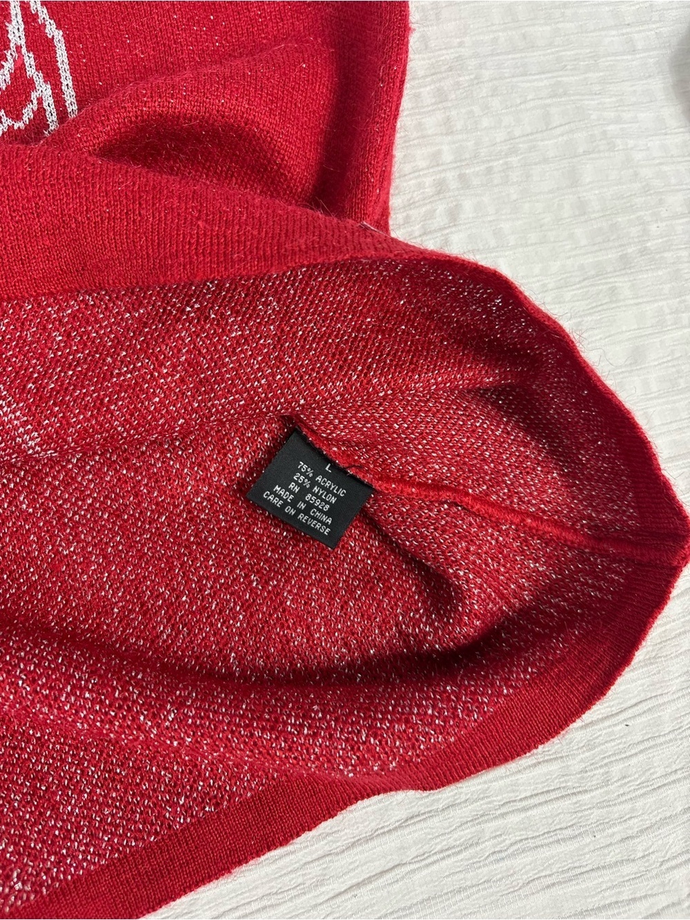 Flame Heart Knit Red Tank Top with Script Detail - Picture 3 of 6